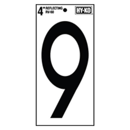 Hy-Ko 4In Reflective Number 9, 10PK B00575